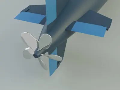 agosta 90b submarine 3d model 3D model