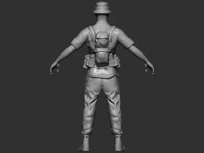 African Soldier - Realistic 3D Model 3D print model