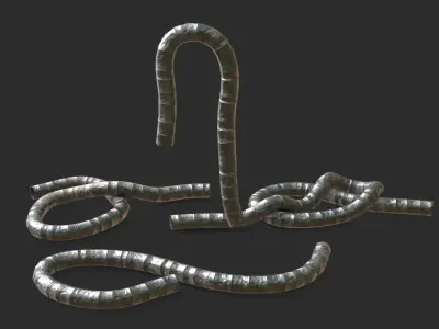 Flexible Insulation Foil Pipe Low-poly 3D model