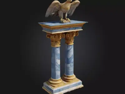 Majestic Eagle Pedestal  Symbol of Power and Nobility in Stone 3D model