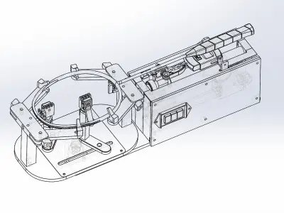 Badminton racquet threading device 3D model