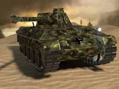 german tank panther ww2 Low-poly 3D model