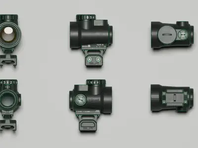 Trijicon MRO Reflex Sight Low-poly 3D model