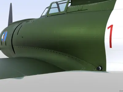 Re2000 Falco I - Catapult version - Not rigged Low-poly 3D model