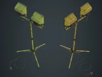 Halogen Work Light 3B Low-poly 3D model