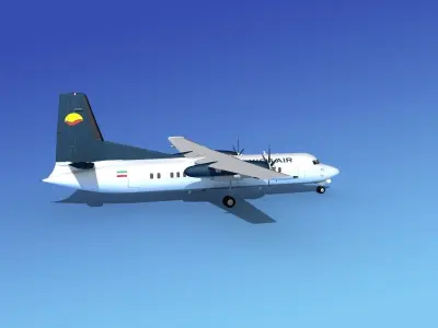 Fokker 50 Kish Air 3D model