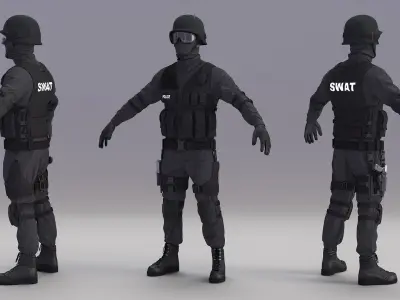 SWAT Police Officer Tactical Gear 3D model