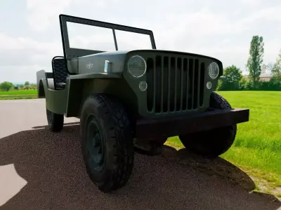1941 Willys Jeep MB3 Cabriolet 3D model