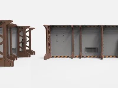 sci-fi Architecture kitbash 9 3D model