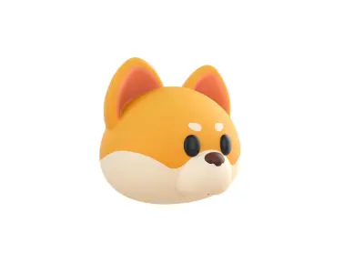 Prop189 Shiba Dog Head 3D model