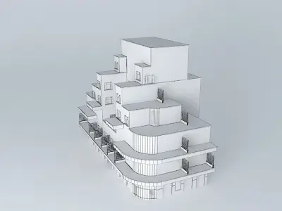 Art deco architecture building Free 3D model