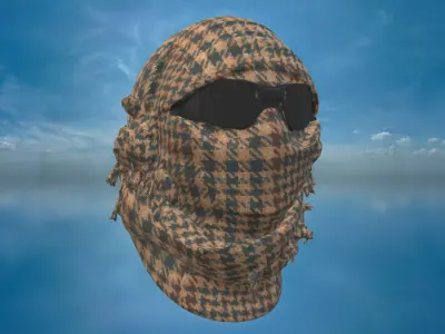 Military Tactical Balaclava with Sunglasses Low-poly 3D model