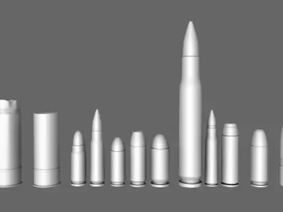 Munition Collection different bullets 3D model