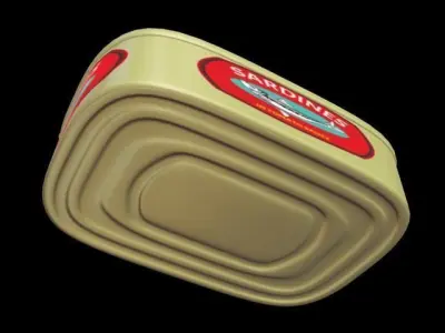 sardine can of sardines in tomato sauce Low-poly 3D model
