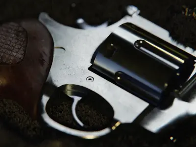 Magnum 44 revolver Low-poly 3D model