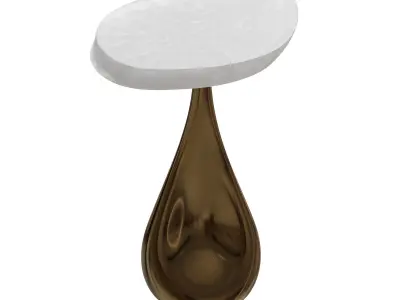 Stacklab Mura Sculptural Side Table in Glass and Bronze 3D model