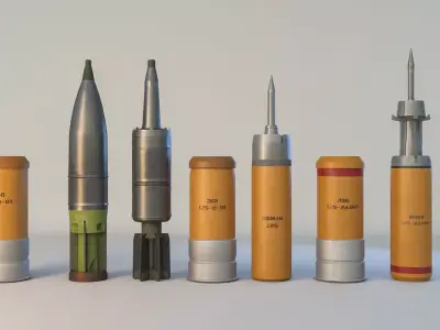 Tank missile Low-poly 3D model