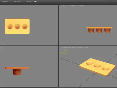 Cartoon egg tray - egg support Low-poly 3D model