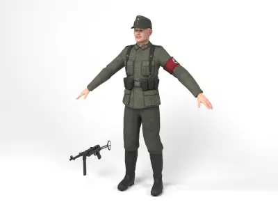 German Soldier 2 Low-poly 3D model