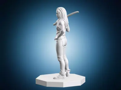 Michonne with Katana 3D print model