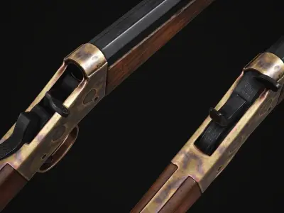 PBR Remington Rolling Block rifle Low-poly 3D model