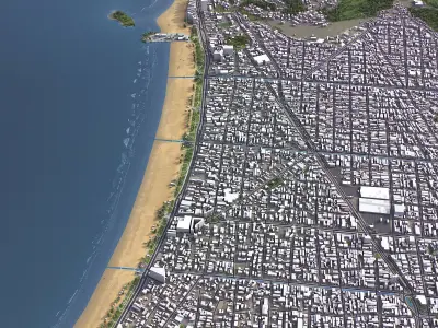 Santos - 3D City Low-poly 3D model