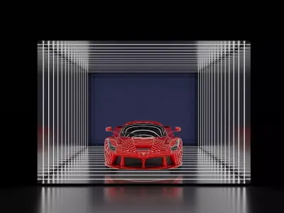 Car Exposition - Showroom Render Scene 3D Model Low-poly 3D model