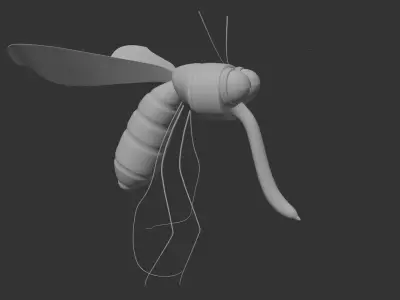 Cartoon flies 3D model