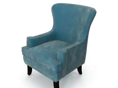 Pacific Blue Elliott Wing back Chair Free 3D model