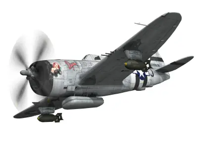 Republic P-47D Thunderbolt - Virginia 3D model
