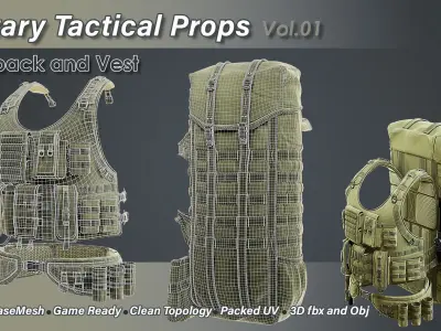Military Tactical Props Vol 01 Low-poly 3D model