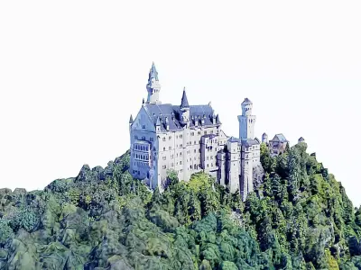 Neuschwanstein Castle Low-poly 3D model