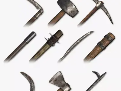 Medieval Tools and Weapons Pack Low-poly 3D model