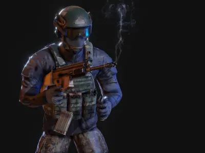 Private Military Contractor Free low-poly 3D model