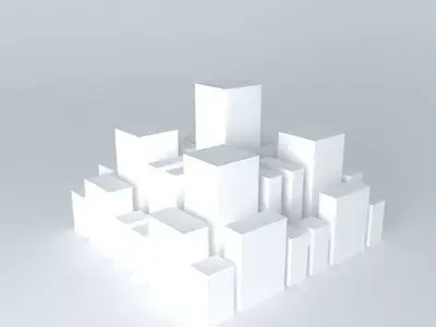 Cityscape 3 cubes 3D model