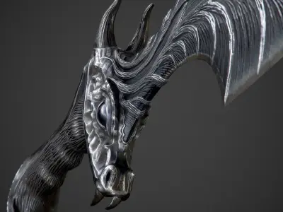 Ritual Dragon Dagger PBR Game-Ready Low-poly 3D model