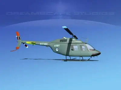 Bell OH-58B Australian Army 2 3D model