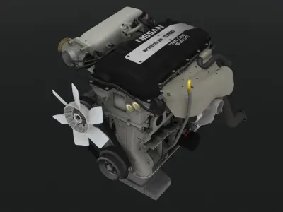 Nissan SR20DET Notch Top engine Low-poly 3D model