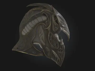 Ethereal Sentinel Helm  Mystical Headgear Model for Fantasy 3D model