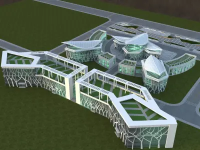 Futuristic Museum 1 3D model