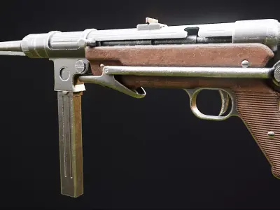 MP40 - German WW2 Submachine Gun Low-poly 3D model