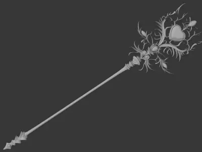 Dark Magic Wand 001 3D model