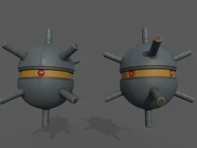 Sci-fi Mines Bombs Low-poly 3D model