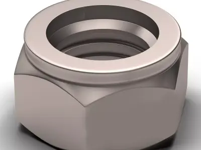 Hex Nut Low-poly 3D model