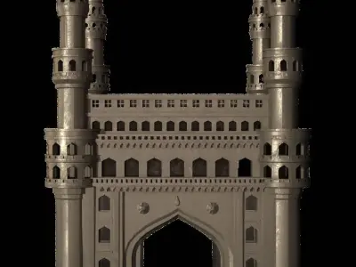 Charminar hyderabad castle Low-poly 3D model