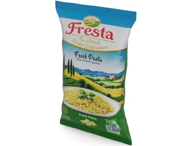 Fresh pasta dumplings and dough Fresh Pasta Low-poly 3D model