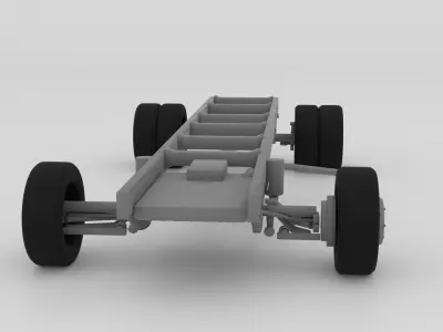 Stylized Bus Chassis High-Quality 3D Model 3D model