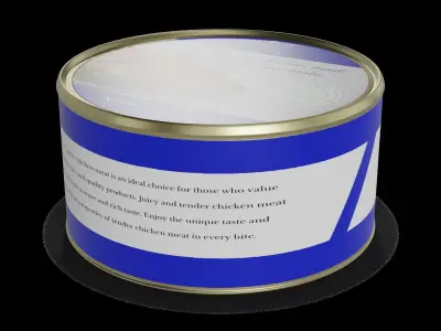 Canned meats and poultry Canned Chicken Low-poly 3D model