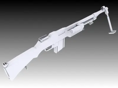 Browning Automatic Rifle Low-poly 3D model