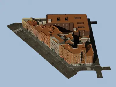 European City Block 03 Low-poly 3D model